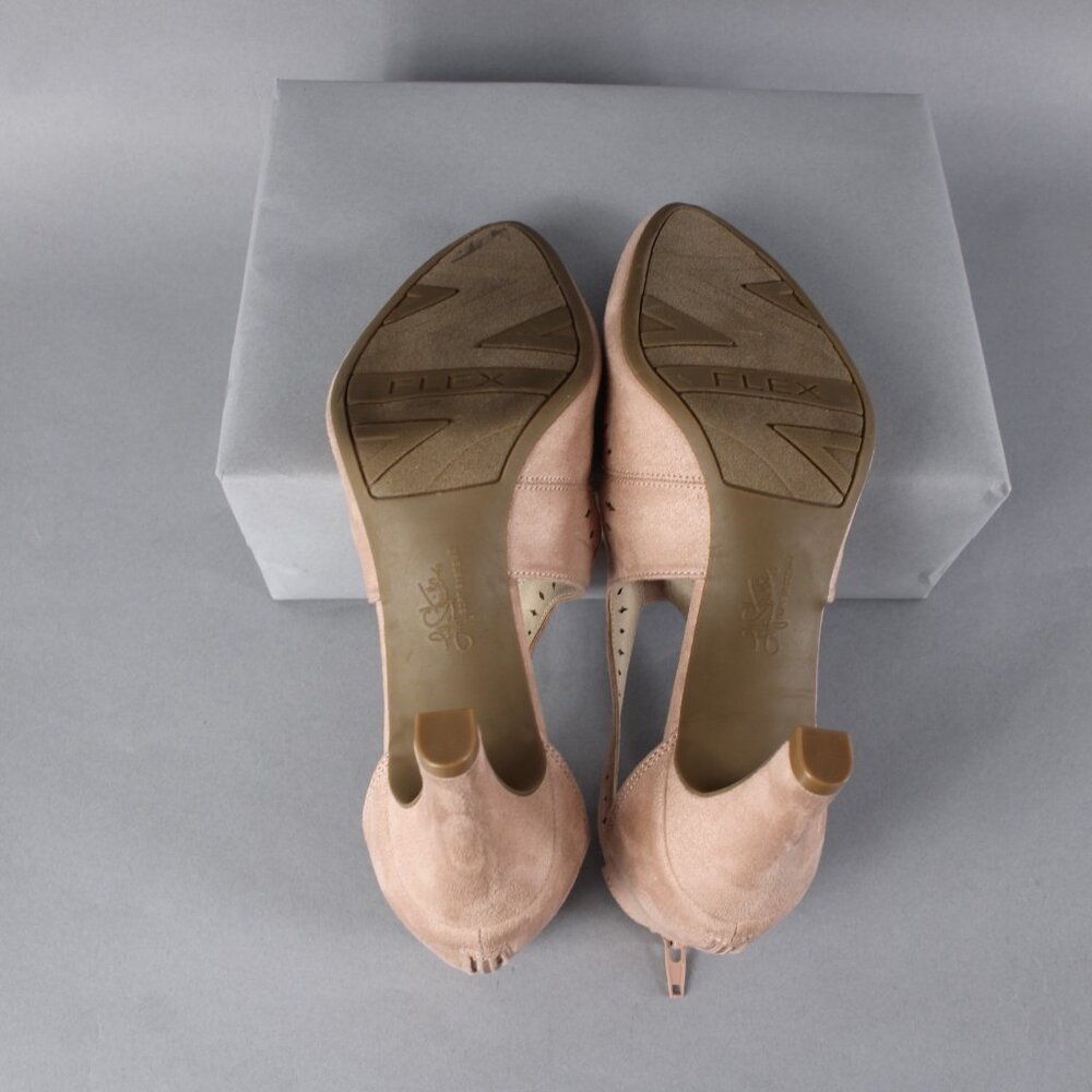 Life Stride Heels Giovanna 2 Sz 10M Dusty Pink Perforated Suede Fabric 3" Heels - Picture 6 of 9